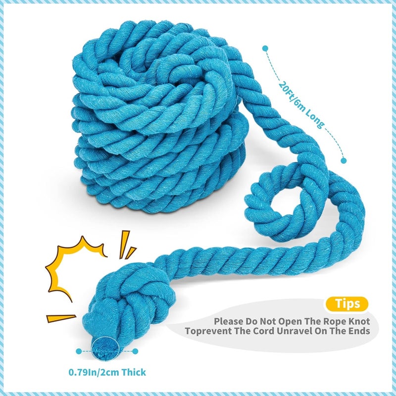 Redllo Tug of War Rope for Kids and Adults,Outdoor Field Day Family Reunion Birthday Party, Summer Outside Yard Backyard Lawn, Camping Picnic Carnival Games,Team Building (Blue, 20FT) - Image 3